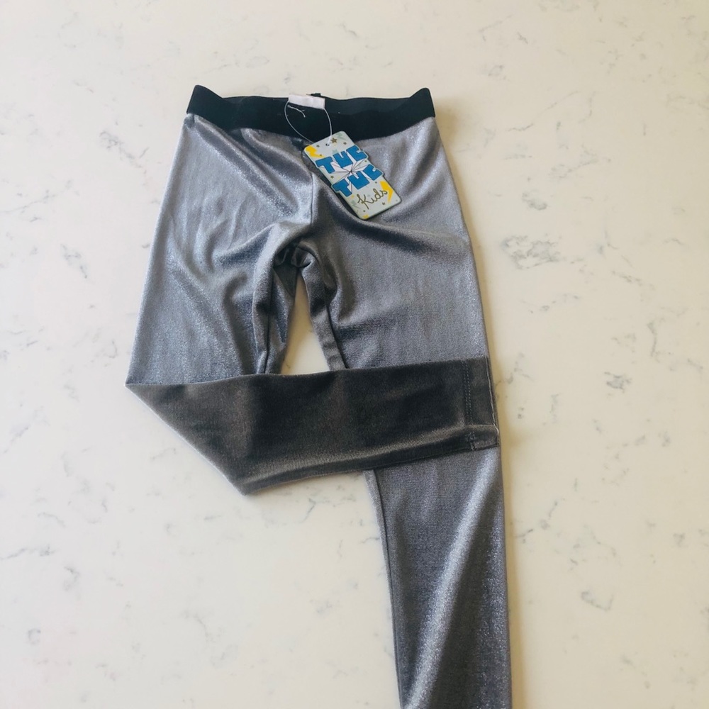 NWT Tuc Tuc Kids Silver Sparkly Leggings